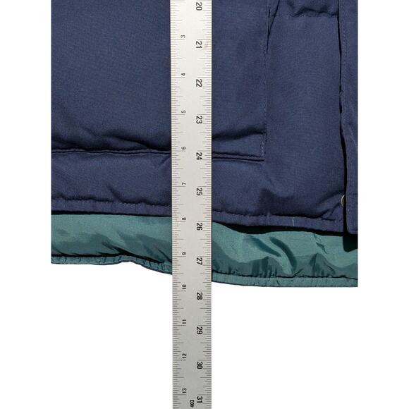 Vintage Eddie Bauer Lined Goose Down Puffer Vest Navy Blue Size Large - Picture 8 of 16